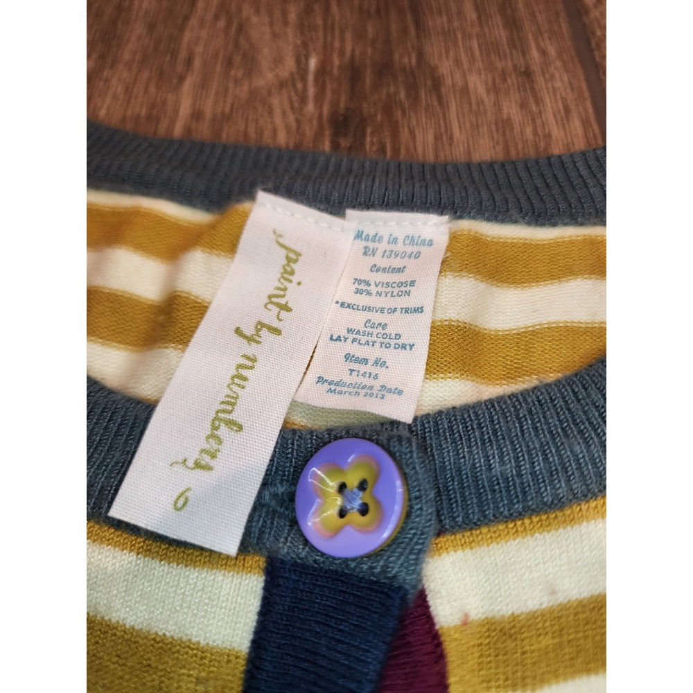 Matilda Jane Paint by Numbers Girls Striped Cardigan Paint Brush Heart Size 6 - Picture 3 of 7